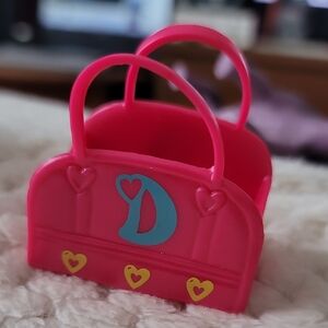 Pink Toy Handbag with Heart Accents